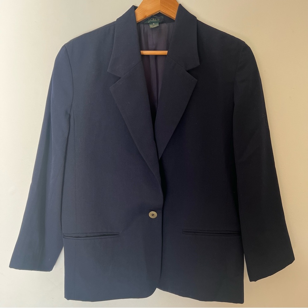 J. Crew Navy Wool Blazer Women’s Size 6